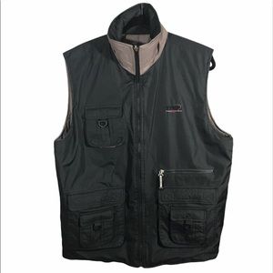 Reversible sports vest black beige multiple pocket XXL